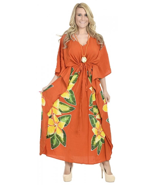 Leela Rayon Caftan Nightgown Orange