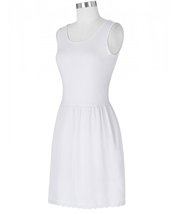 Satin Full Slip Undergarment Underdress Comfortable Lingerie - White ...
