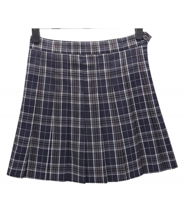 Schoolgirls Cute High Waist A-Lined Pleated Tartan Plaid Mini Skirt ...
