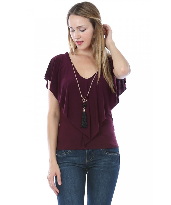 Bequzz BQU T3450 Tiered V Ruffle Necklace