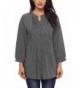 LOSRLY Sleeve Casual Button Tops Gray