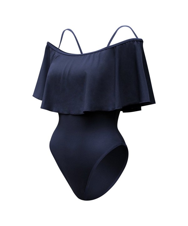 Piece Swimsuit Shoulder Flounce Bikini