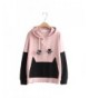 Aza Boutique Womens Button Cat paw hoodie pink
