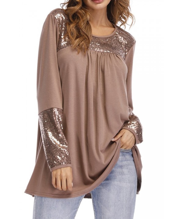 Symptor Sequin Sleeve Casual T Shirts