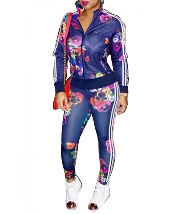 Womens Floral Tracksuit Sports Joggers
