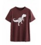 Floerns Womens Dinosaur T Shirt Burgundy