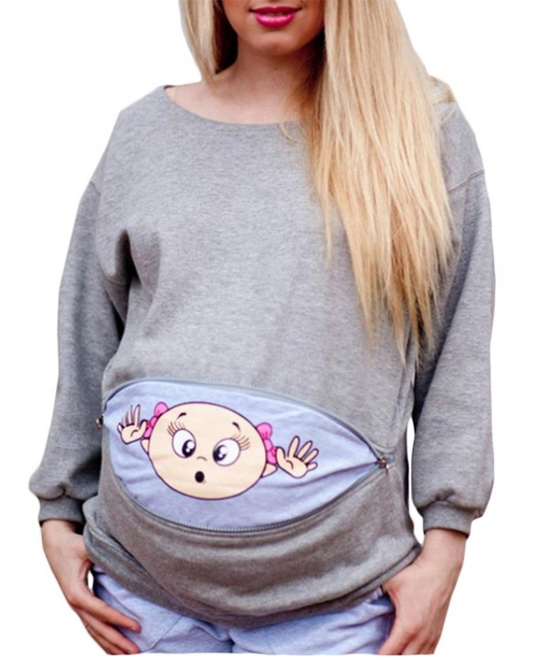 Womens Maternity Peeking Pregnant Sweatshirt