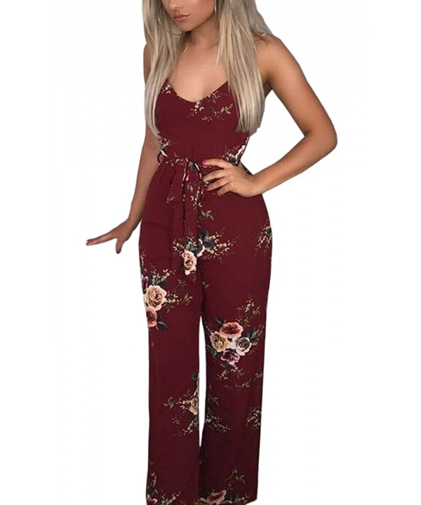ECOWISH Womens Spaghetti Jumpsuit Rompers