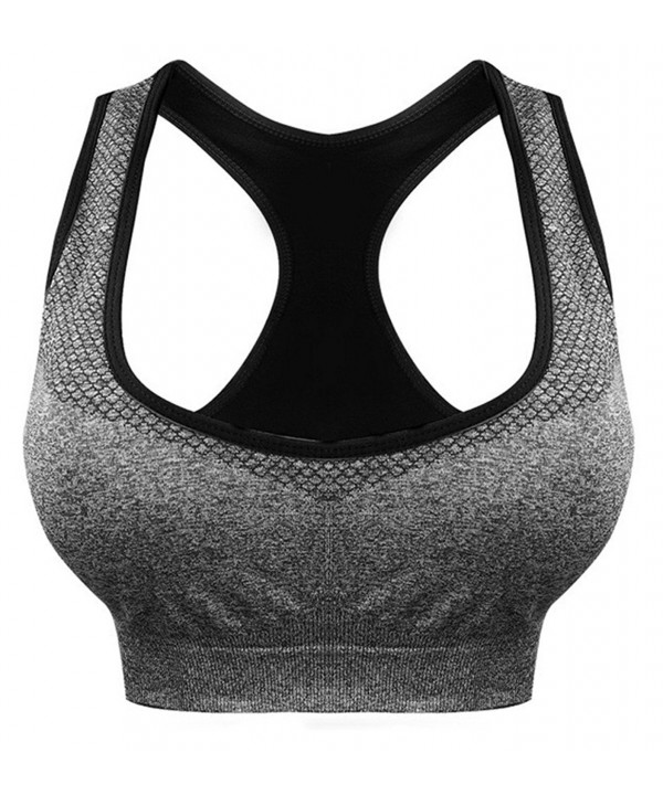 Women's Comfy Seamless Wirefree Racerback Yoga Sports Bra Plus Size ...