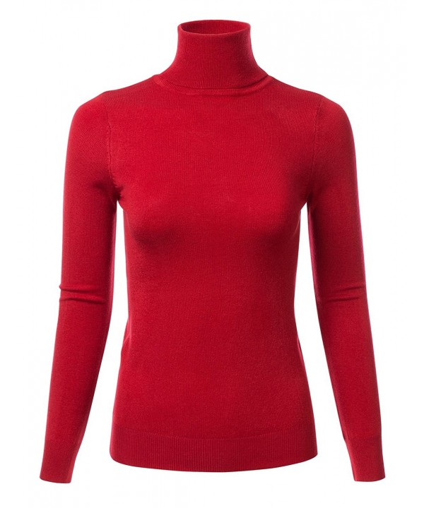 FLORIA Stretchy Turtleneck Pullover Sweater