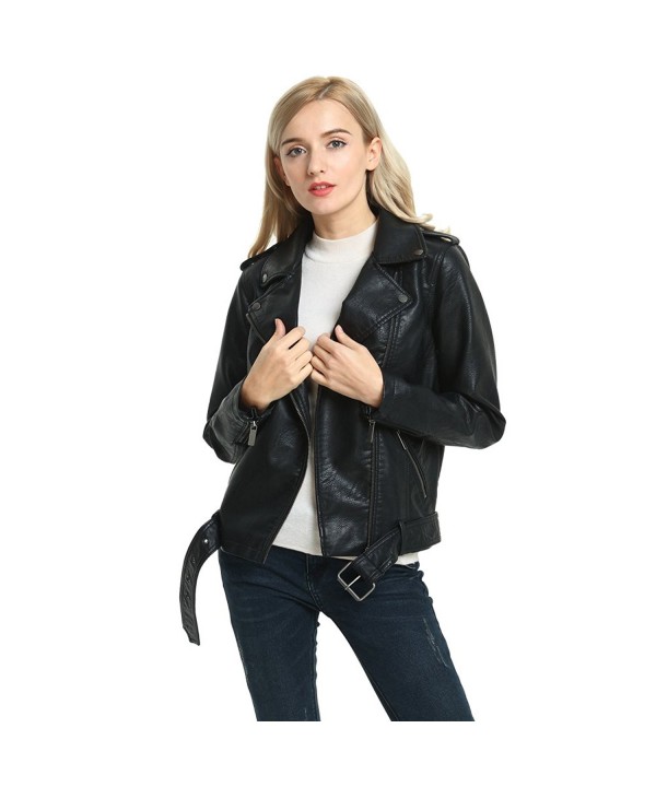 SECOND COLOR Leather Jacket Ladies