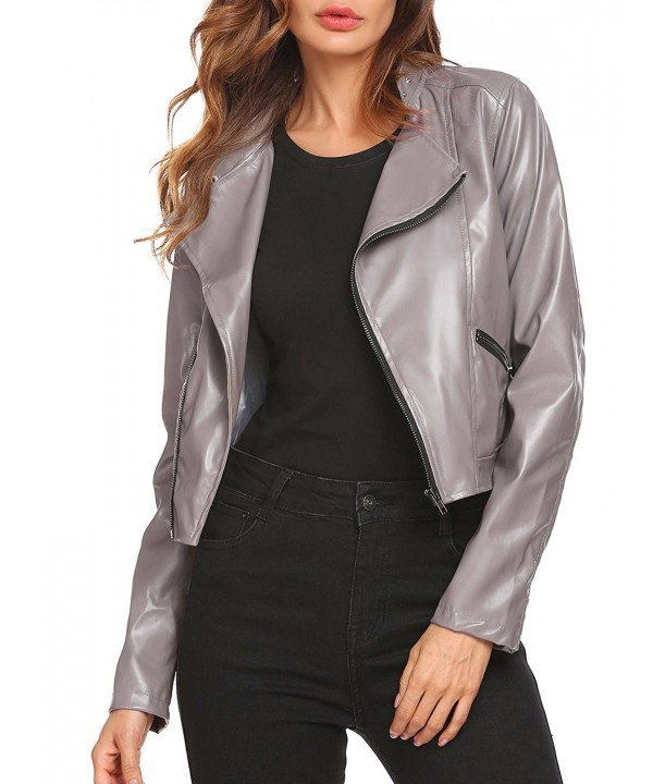 Donkap Womens Leather Jacket Pockets