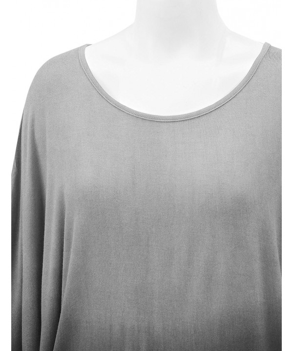 LL Womens Solid/Ombre Scoop Neck Half Sleeve Batwing Dolman Top - Made ...