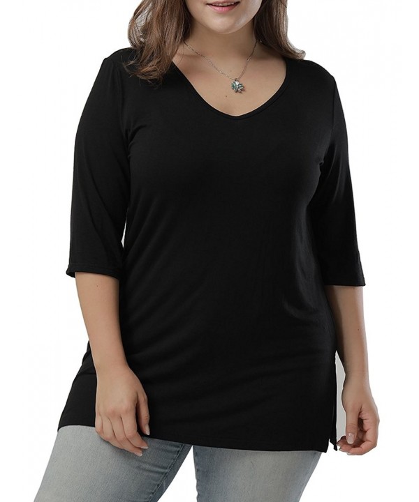 Allegrace Womens Casual Shirts Black