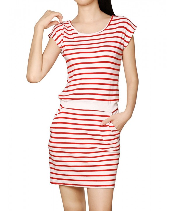 Allegra Sleeveless Stripes Unlined Dresses