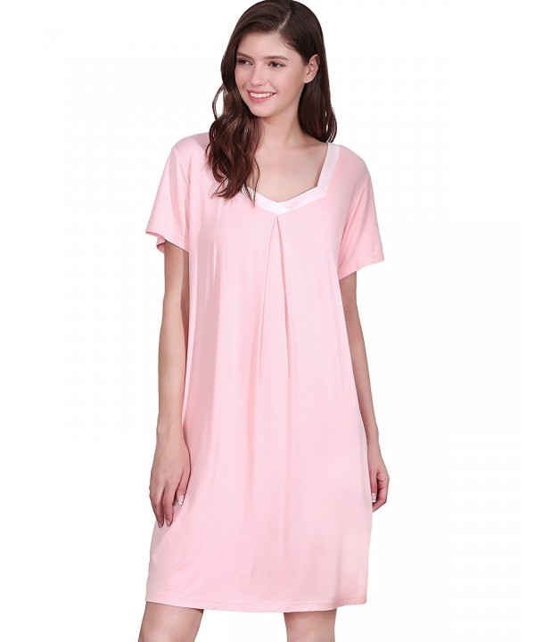 GYS Womens Nightgown Pleated Nightshirt