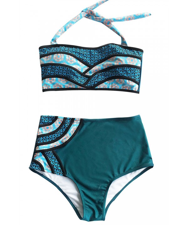 Fashion Women's Hot Seascape Painting Halter Bikini Set Beach Swimwear ...