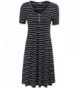 Ekouaer Striped Nightgown Buttons Sleepwear