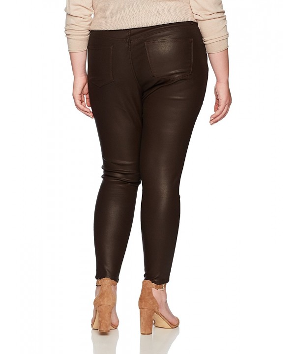 Women's Sleek Coated Jegging Plus Size - Brown Coated - CR185KH9ZWG