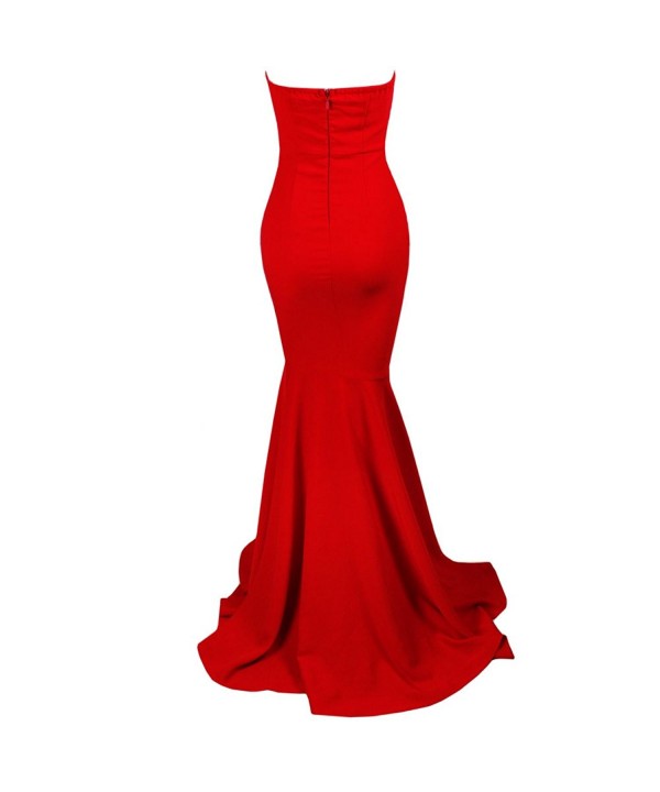 Missord Women's Sleeveless Bra Mermaid Party Dress - Red - CC11X4GTBBD