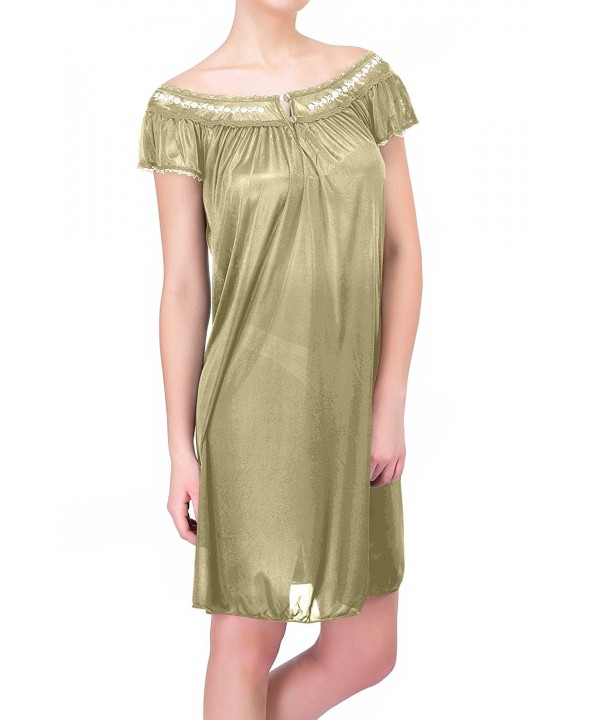 Ezi Womens Lingerie Nightgown GreenYellow