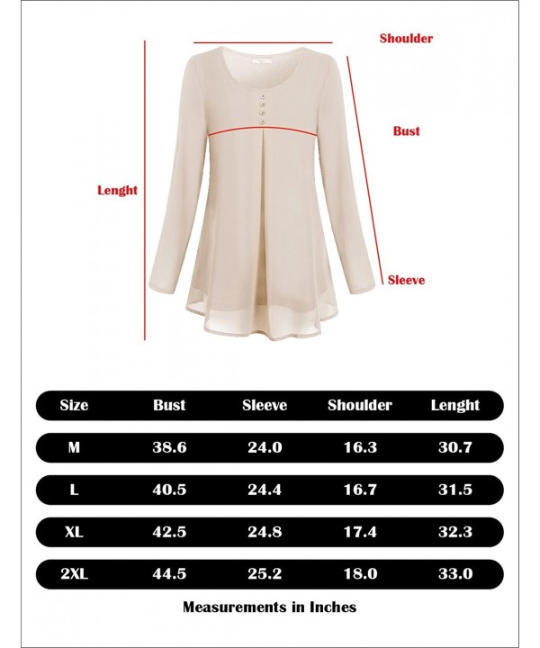 Women's Roll-up Long Sleeve Round Neck Layered Chiffon Flowy Blouse Top ...