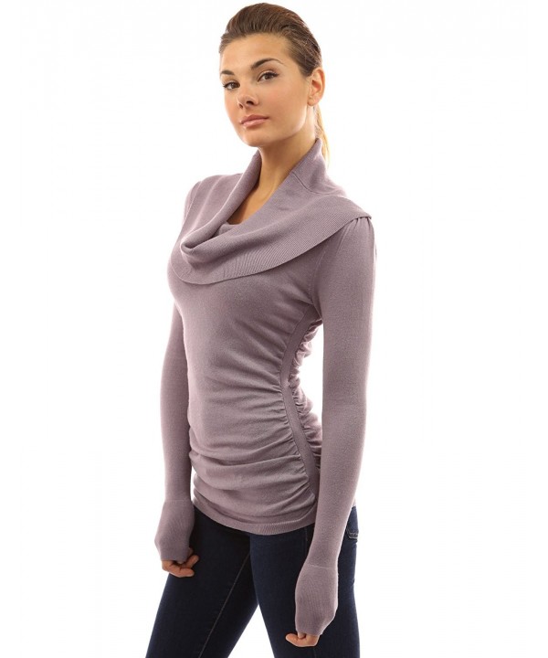 PattyBoutik Womens Ruched Sweater Lavender