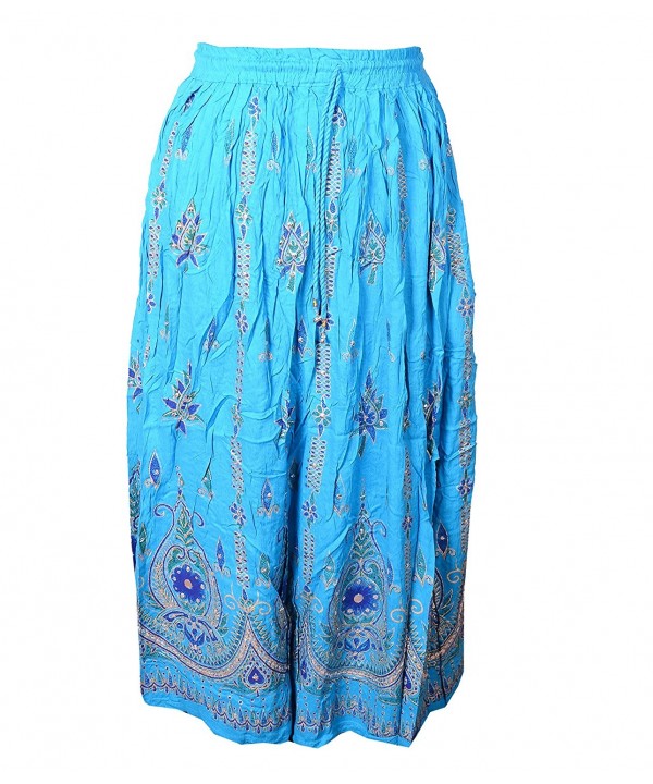Belly Dance Skirt-Indian Long Partywear Skirt WD Sequin - Sky Blue ...
