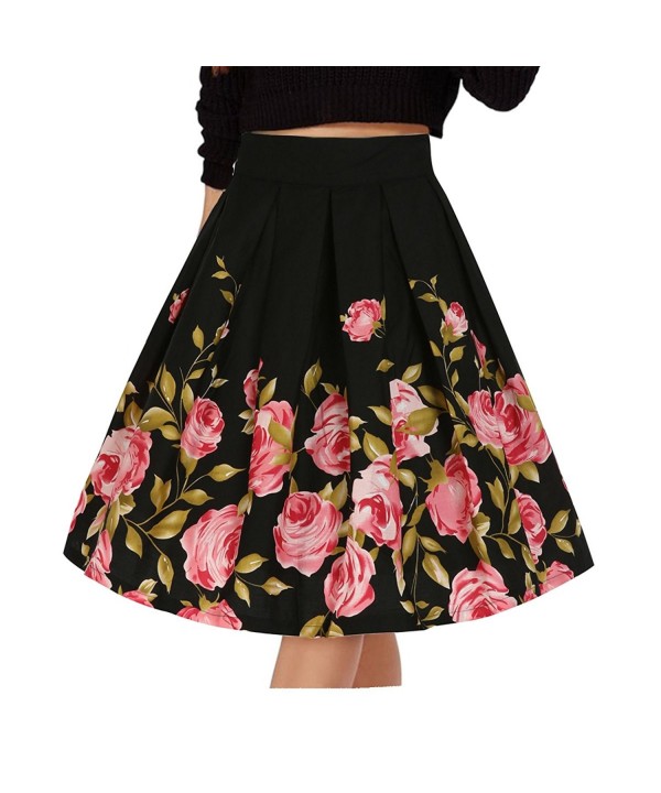 Musever Womens Pleated Vintage Floral 2