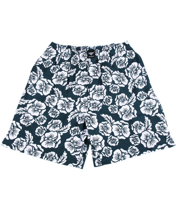 Men's Cotton Lounge Shorts with Pockets Elastic - Dark Green - CJ12JCCXBKT