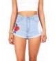 Vibrant Womens Juniors Embroidered Shorts