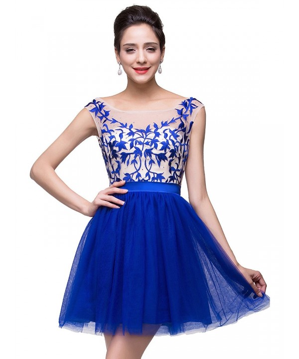 Babyonline A-Line Prom Dresses For Juniors 2015 Short Lace Tulle ...