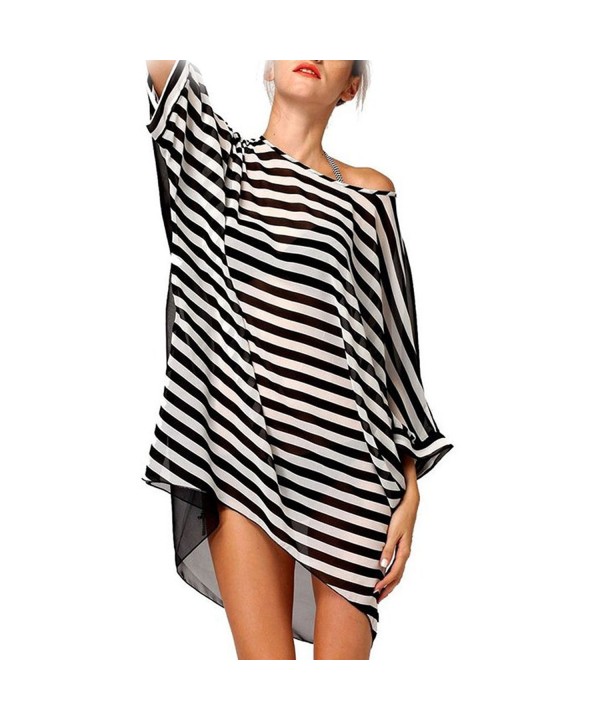 WAYLONGPLUS Swimwear Cover up Oversized Striped