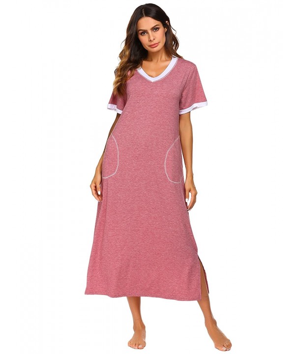 Sleepwear Women's Nightshirt Short Sleeve Nightgown Ultra-Soft Full ...
