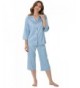 PajamaGram Womens Satin Button Up Pajamas