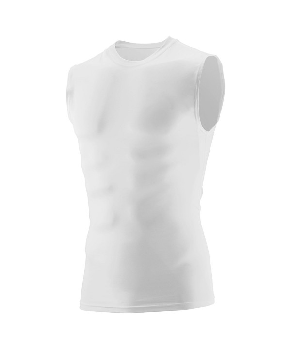 Men's Sleeveless Compression Shirt - White - CZ121LCHZ5Z