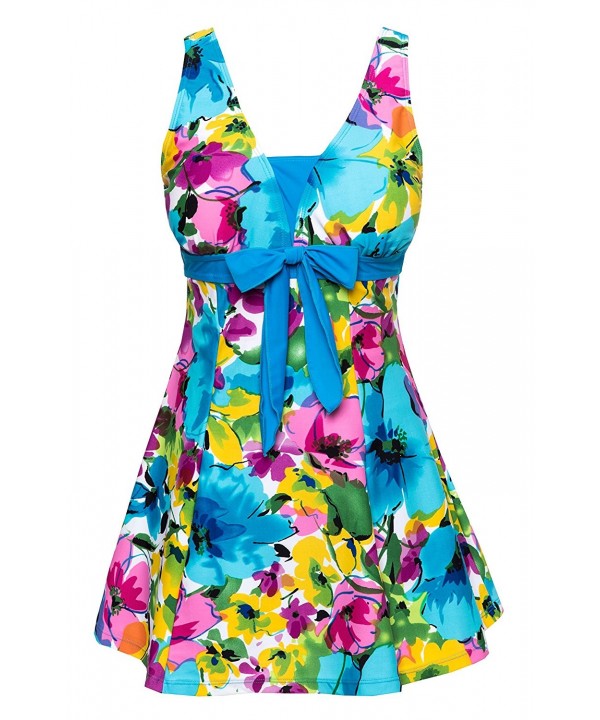 Women's Floral Swimdress Modest Swimwear Slimming Push Up Skirtini ...
