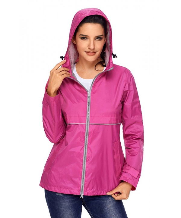 DuoWomen's Rain Jacket Hooded Soft Shell Kangaroo Pocket Outdoor Coat ...