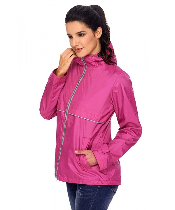 DuoWomen's Rain Jacket Hooded Soft Shell Kangaroo Pocket Outdoor Coat ...