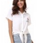 Velius Embroidery Sleeve Casual Blouses