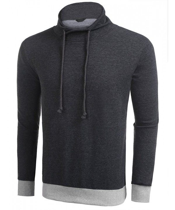 Mens Casual Pullover Sweater Long Sleeves Hip Hop Style - Dark Grey ...