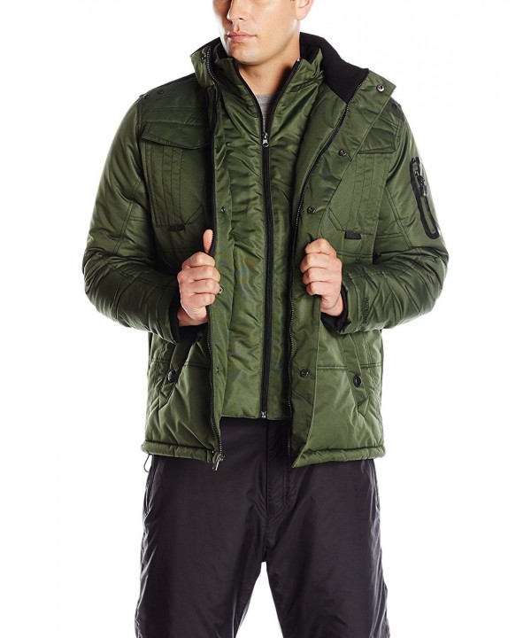 Men's Heavy Weight Parka With Faux Fur Trimmed Hood - Canteen Olive ...