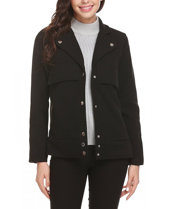 Easther Womens Breasted Overcoat Peacoat