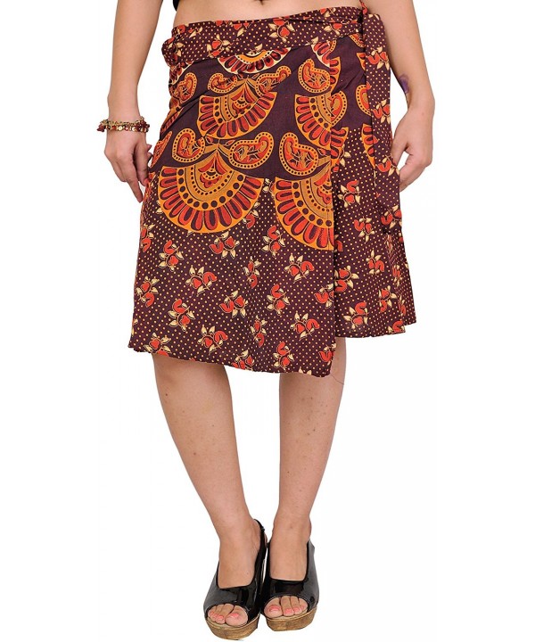 Exotic India Wrap Around Sanganeri Short Skirt