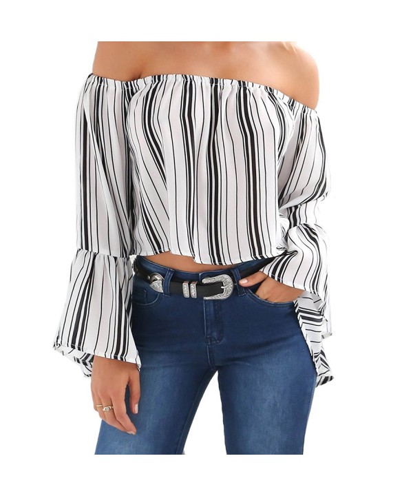 Moxeay Shoulder Sleeve Striped X Large
