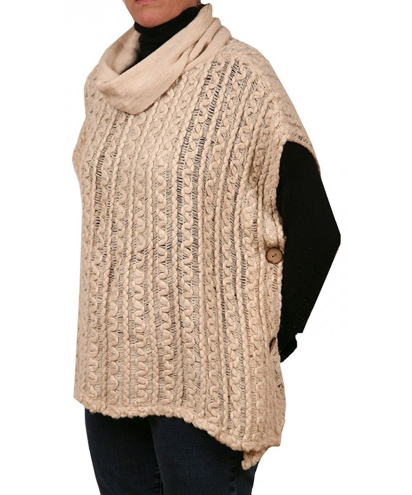 Love Lakeside Ponchos Off White Buttons