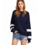 Milumia Shoulder Striped Pullovers Sweatshirt