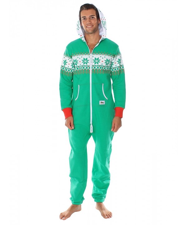 Ugly Christmas Sweater Party - Fair Isle Green Adult Jumpsuit - CE11LTGEU43