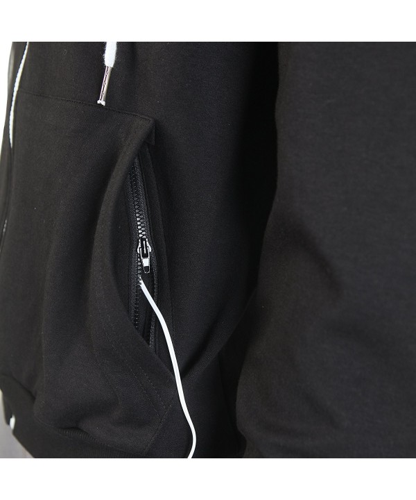 DELight Men's Fashion Fit Full-Zip Hoodie with Inner Cell Phone
