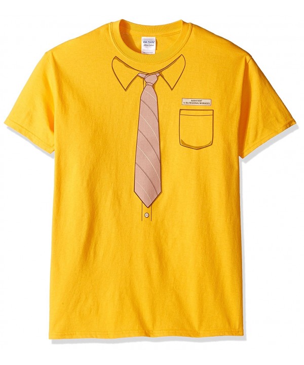 T Line Office Graphic T Shirt Mustard